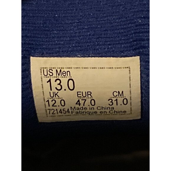 Vans Mens Sneakers Navy/White Size 13 Skate Shoes With "Off The Wall" Branding R - Picture 3 of 6